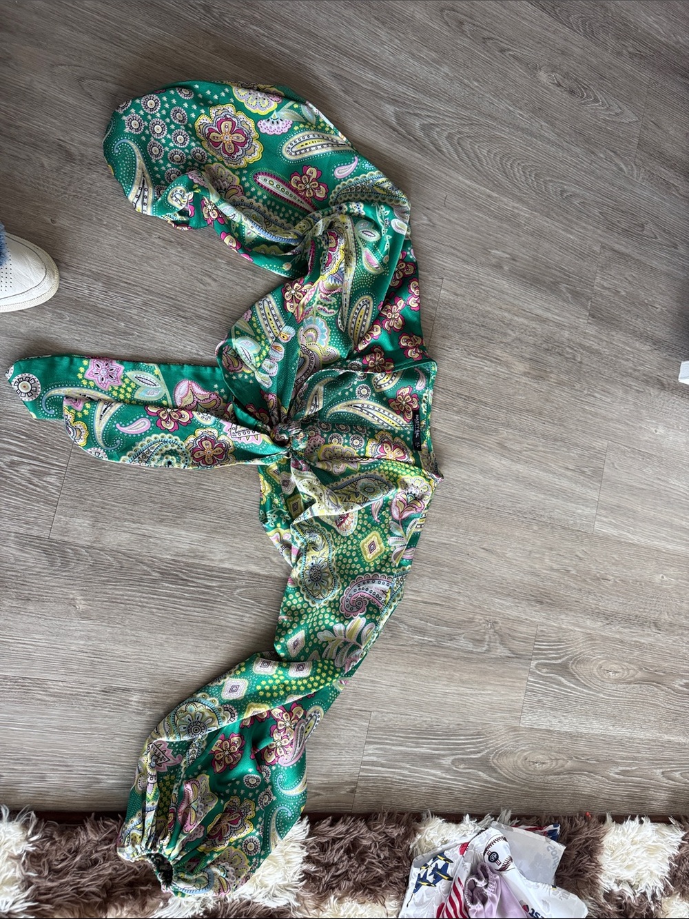 Nasty Gal Green Paisley Crop Top
